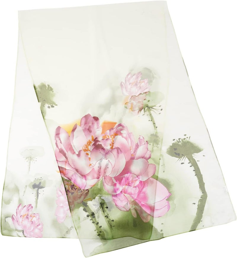 E-Clover Women Soft Floral Print Shawl Chiffon Sheer Scarf - Image 5